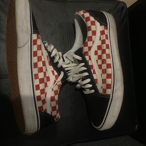 Vans Red and White Checkered Men's Sneakers